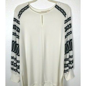 CHICO's Women's Jersey Tunic Top size 2 L White L